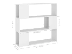 Estantería de libros/divisor de espacios blanco 100x24x94 cm