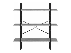 Estantería de madera contrachapada gris hormigón 100x30x105 cm