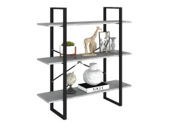 Estantería de madera contrachapada gris hormigón 100x30x105 cm