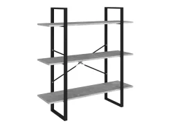 Estantería de madera contrachapada gris hormigón 100x30x105 cm