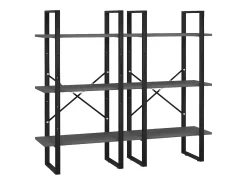 Estantería de madera contrachapada gris 60x30x210 cm