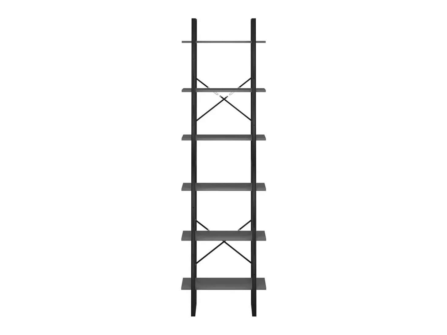 Estantería de madera contrachapada gris 60x30x210 cm