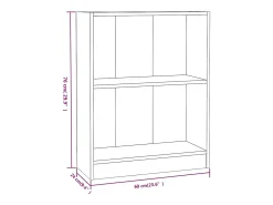 Estantería de madera contrachapada roble marrón 60x24x74,5 cm