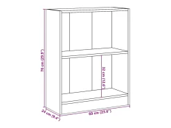 Estantería de madera contrachapada roble marrón 60x24x74,5 cm