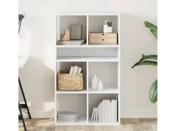Estantería de madera contrachapada blanco 66x31x112 cm