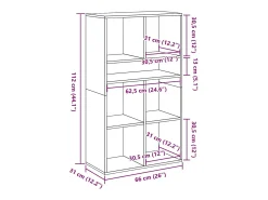 Estantería de madera contrachapada blanco 66x31x112 cm