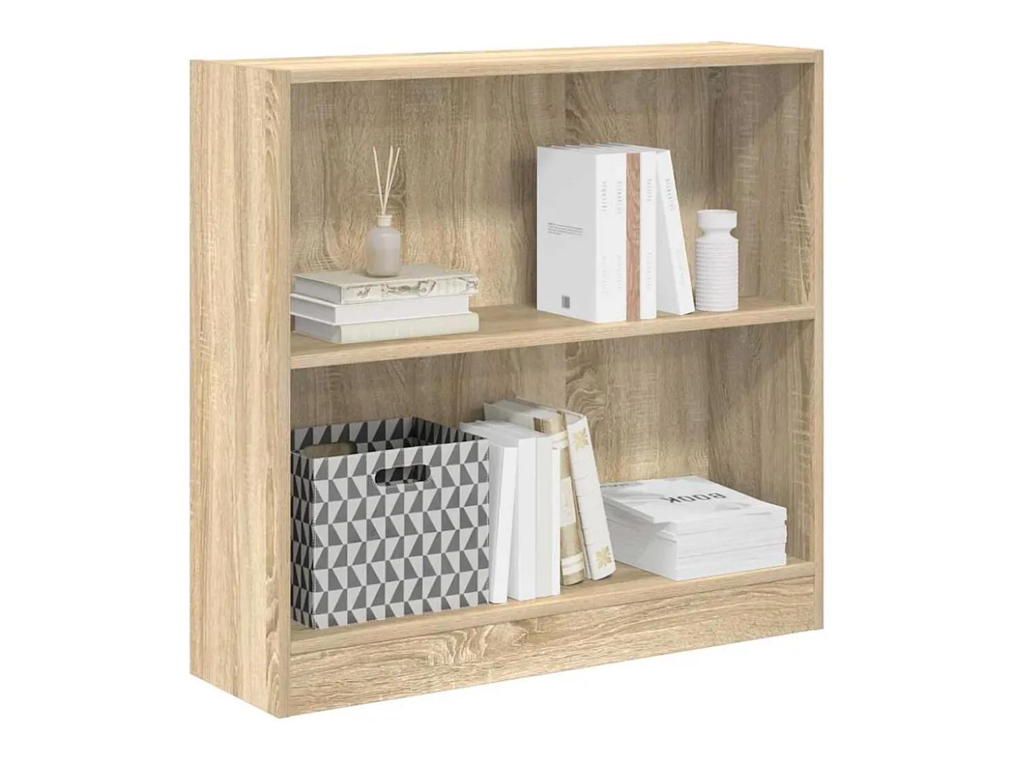 Estantería de madera contrachapada color roble 80x24x75 cm
