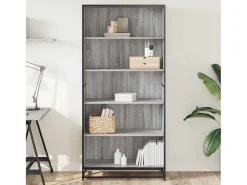 Estantería de madera de ingeniería gris Sonoma 80,5x35x170,5 cm