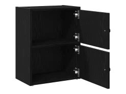 Estantería de madera de ingeniería roble negro 40x24x52 cm