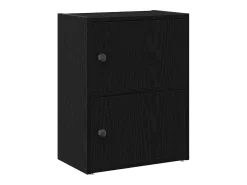 Estantería de madera de ingeniería roble negro 40x24x52 cm