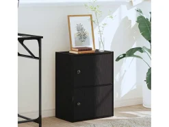 Estantería de madera de ingeniería roble negro 40x24x52 cm