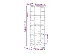 Estantería de madera de ingeniería roble Sonoma 50x33x153 cm