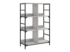 Estantería de madera de ingeniería gris Sonoma 78,5x33x117,5 cm