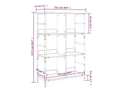 Estantería de madera de ingeniería gris Sonoma 78,5x33x117,5 cm