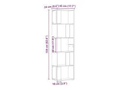 Estantería de madera de ingeniería roble artisan 45x24x159 cm
