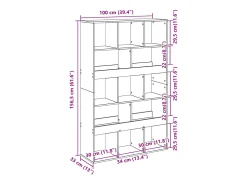 Estantería de madera de ingeniería gris Sonoma 100x33x156,5 cm