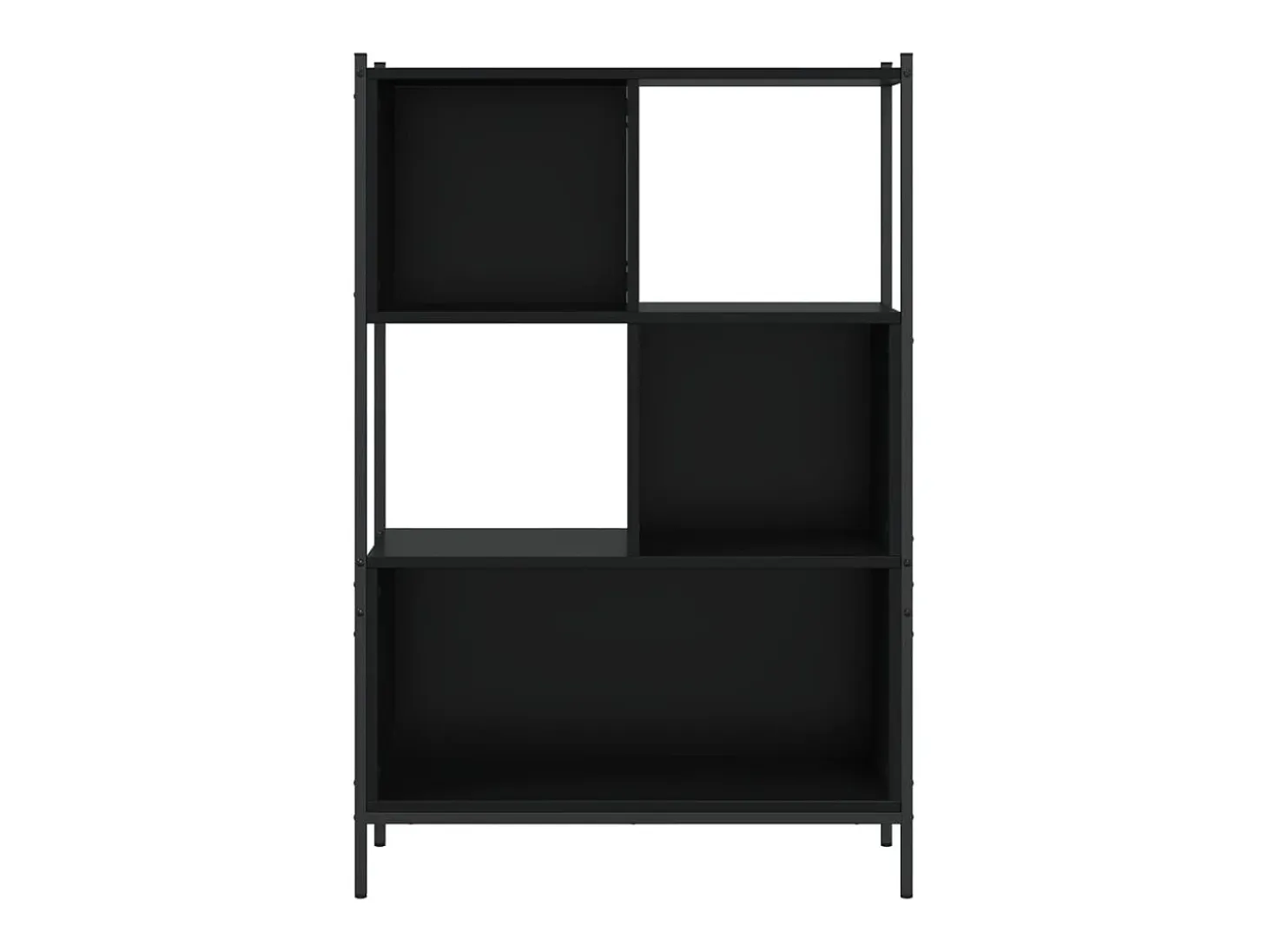 Estantería de madera de ingeniería negra 72x28x109 cm