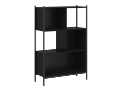 Estantería de madera de ingeniería negra 72x28x109 cm