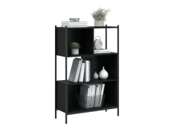 Estantería de madera de ingeniería negra 72x28x109 cm