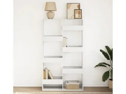 Estantería de madera de ingeniería blanca 100x33x175 cm