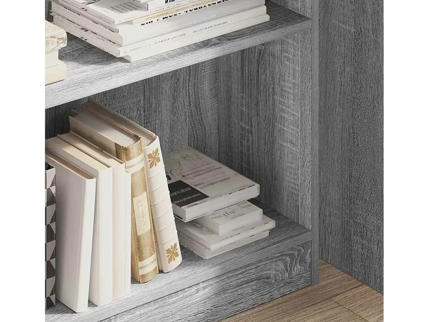 Estantería de madera de ingeniería gris Sonoma 80x24x109 cm