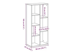 Estantería de madera de ingeniería gris hormigón 50x25x105 cm