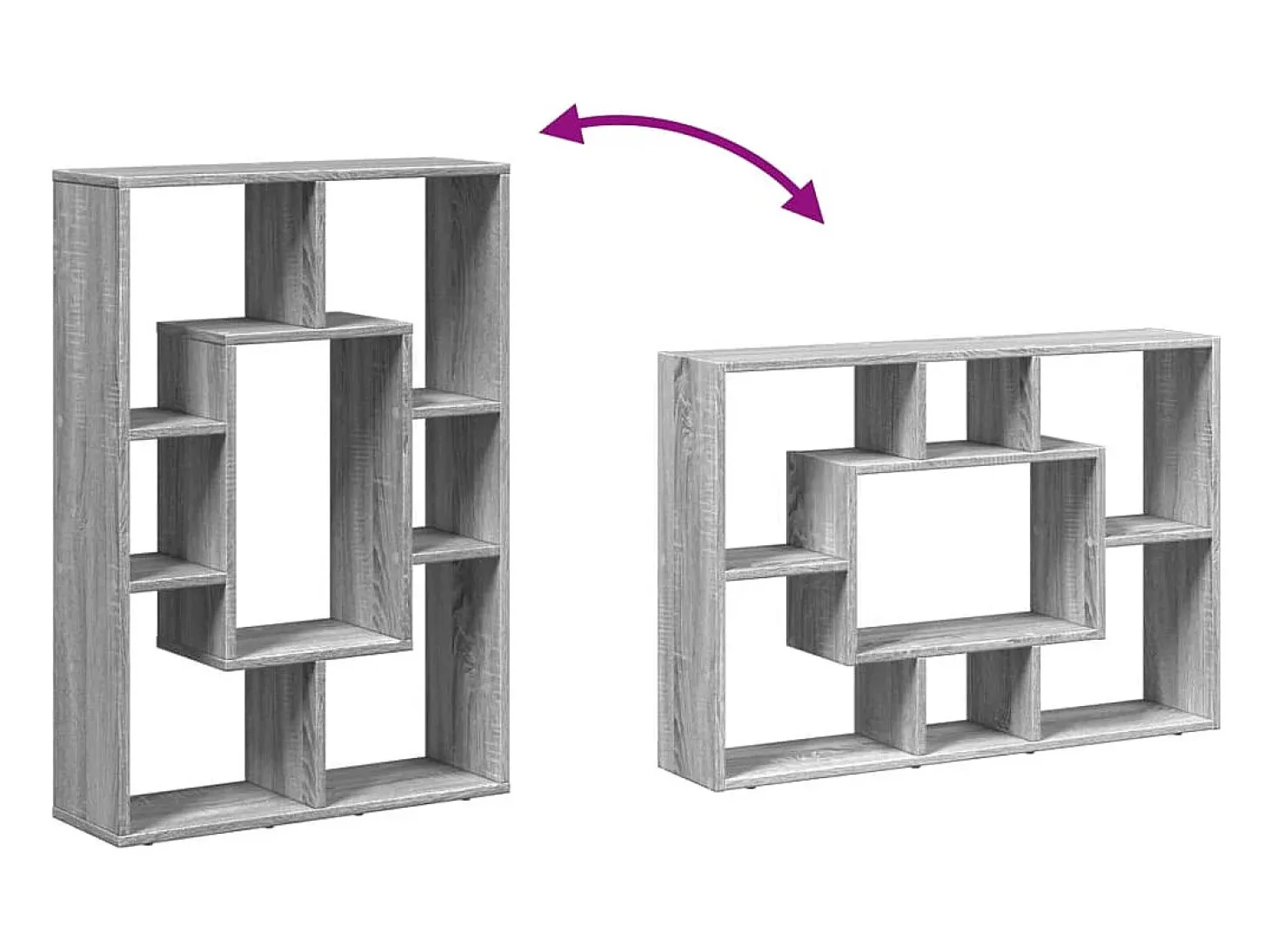 Estantería de madera de ingeniería gris Sonoma 63x20x90 cm