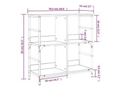 Estantería de madera de ingeniería roble Sonoma 78,5x33x82 cm