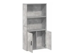 Estantería de madera de ingeniería gris hormigón 60x24x120 cm