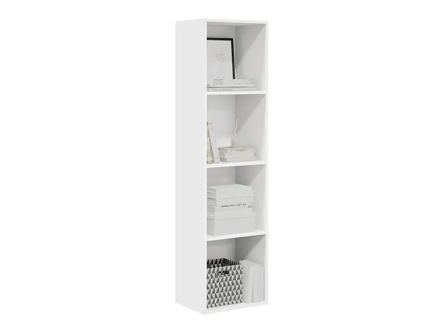Estantería de madera de ingeniería blanca 40x30x152 cm