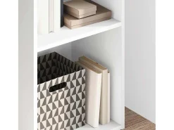 Estantería de madera de ingeniería blanca 40x30x152 cm