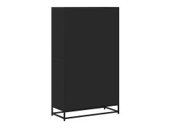 Estantería de madera de ingeniería negra 80,5x35x139 cm