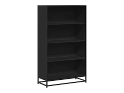 Estantería de madera de ingeniería negra 80,5x35x139 cm