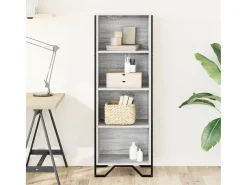 Estantería de madera de ingeniería gris Sonoma 50x31x137,5 cm