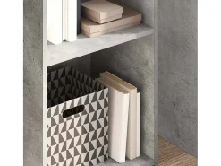 Estantería de madera de ingeniería gris hormigón 40x30x152 cm