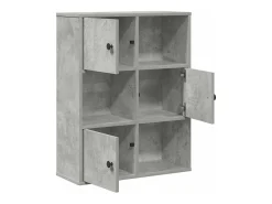 Estantería de madera de ingeniería gris hormigón 60x24x76,5 cm