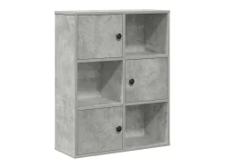 Estantería de madera de ingeniería gris hormigón 60x24x76,5 cm