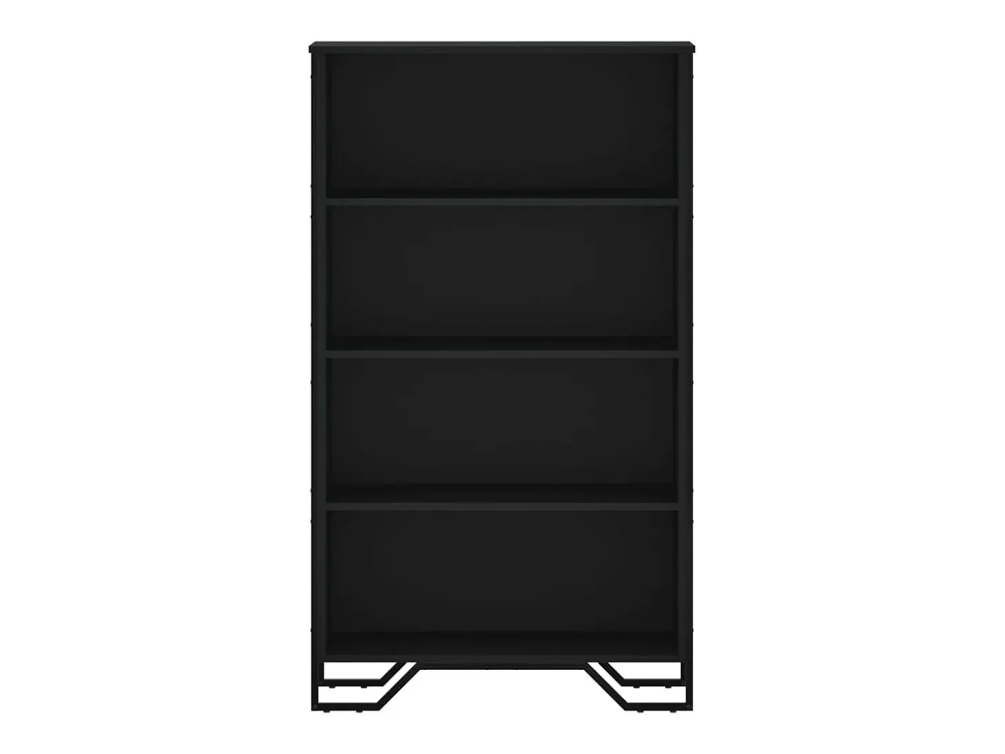 Estantería de madera de ingeniería negra 80x31x137,5 cm