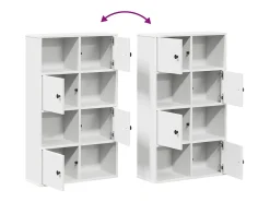 Estantería de madera de ingeniería blanca 60x24x101,5 cm