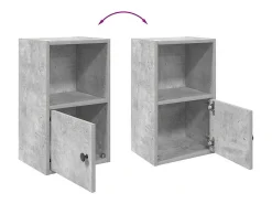 Estantería de madera de ingeniería gris hormigón 31x24x52 cm