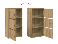 Estantería de madera de ingeniería roble artisan 40x24x77 cm