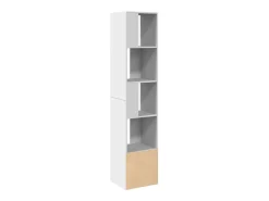 Estantería de madera de ingeniería blanca 40x36x189 cm