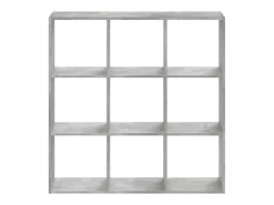 Estantería de madera de ingeniería gris hormigón 102x32x102 cm