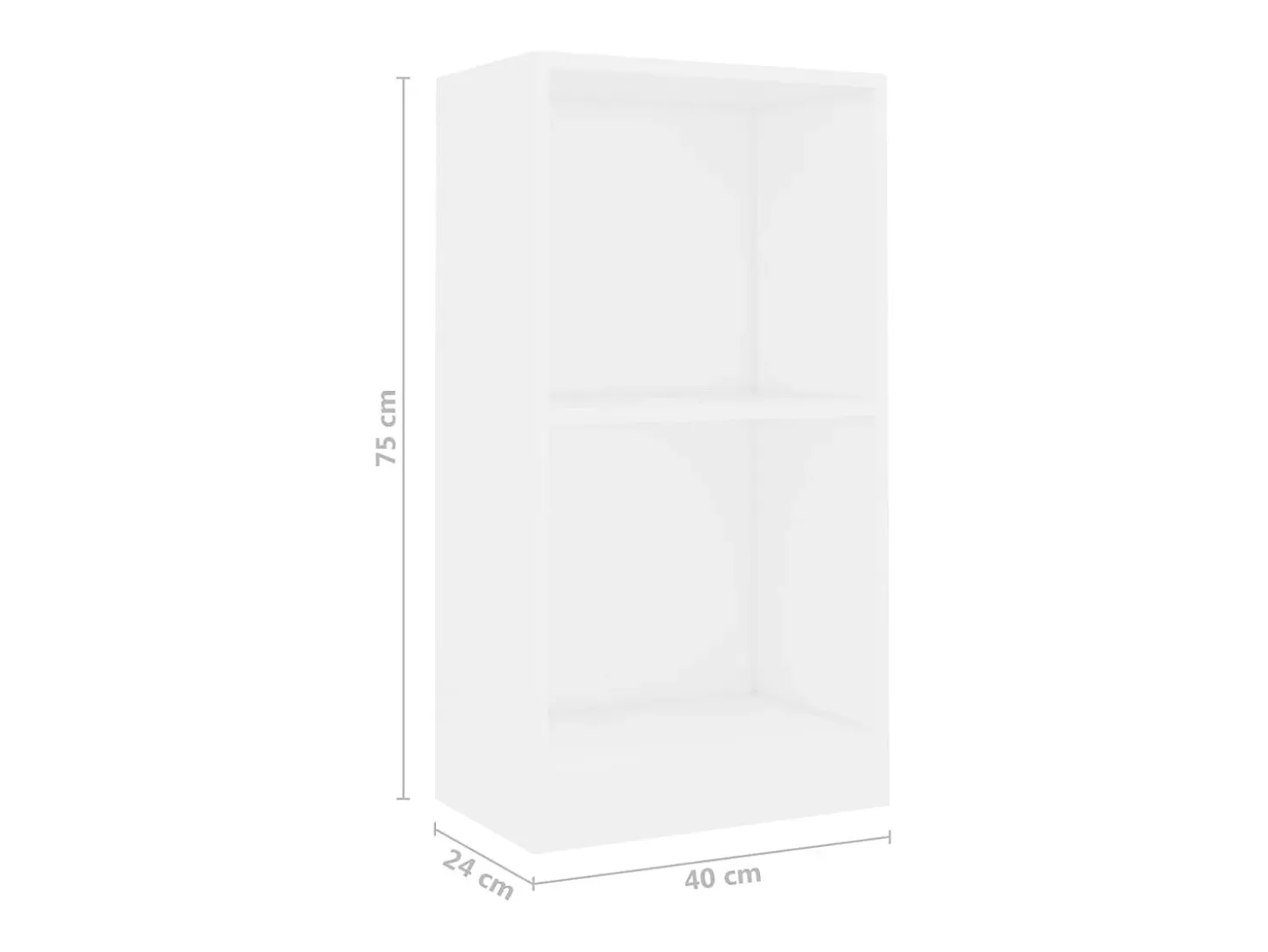 Estantería de madera de ingeniería blanca 40x24x75 cm