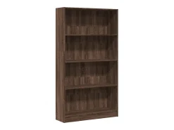 Estantería de madera de ingeniería marrón roble 80x24x143 cm