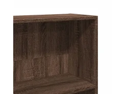 Estantería de madera de ingeniería marrón roble 80x24x143 cm