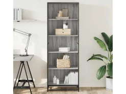 Estantería de madera de ingeniería gris Sonoma 60x35x170,5 cm