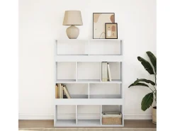 Estantería de madera de ingeniería blanca 100x33x125,5 cm
