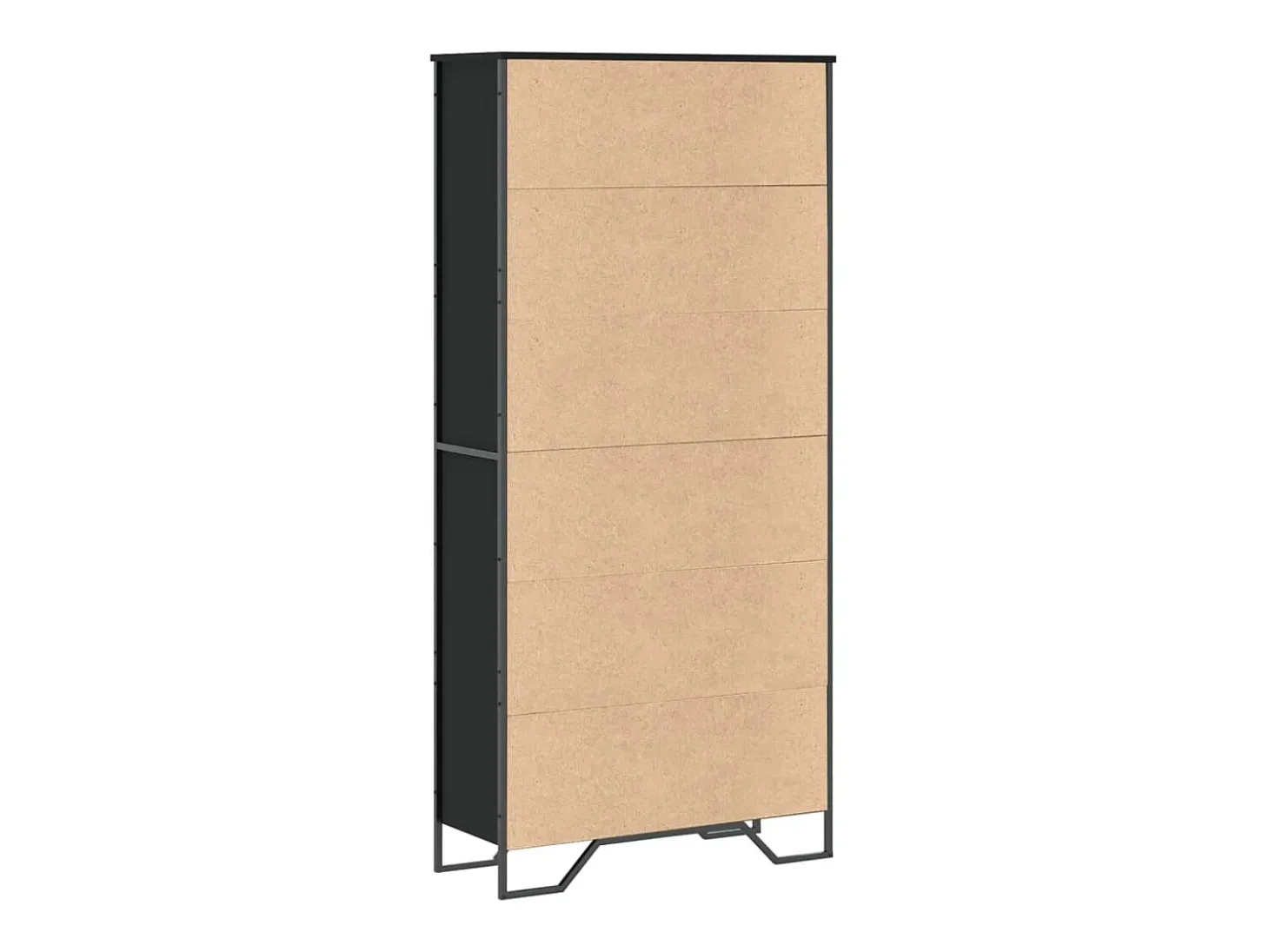 Estantería de madera de ingeniería negra 80x31x169 cm