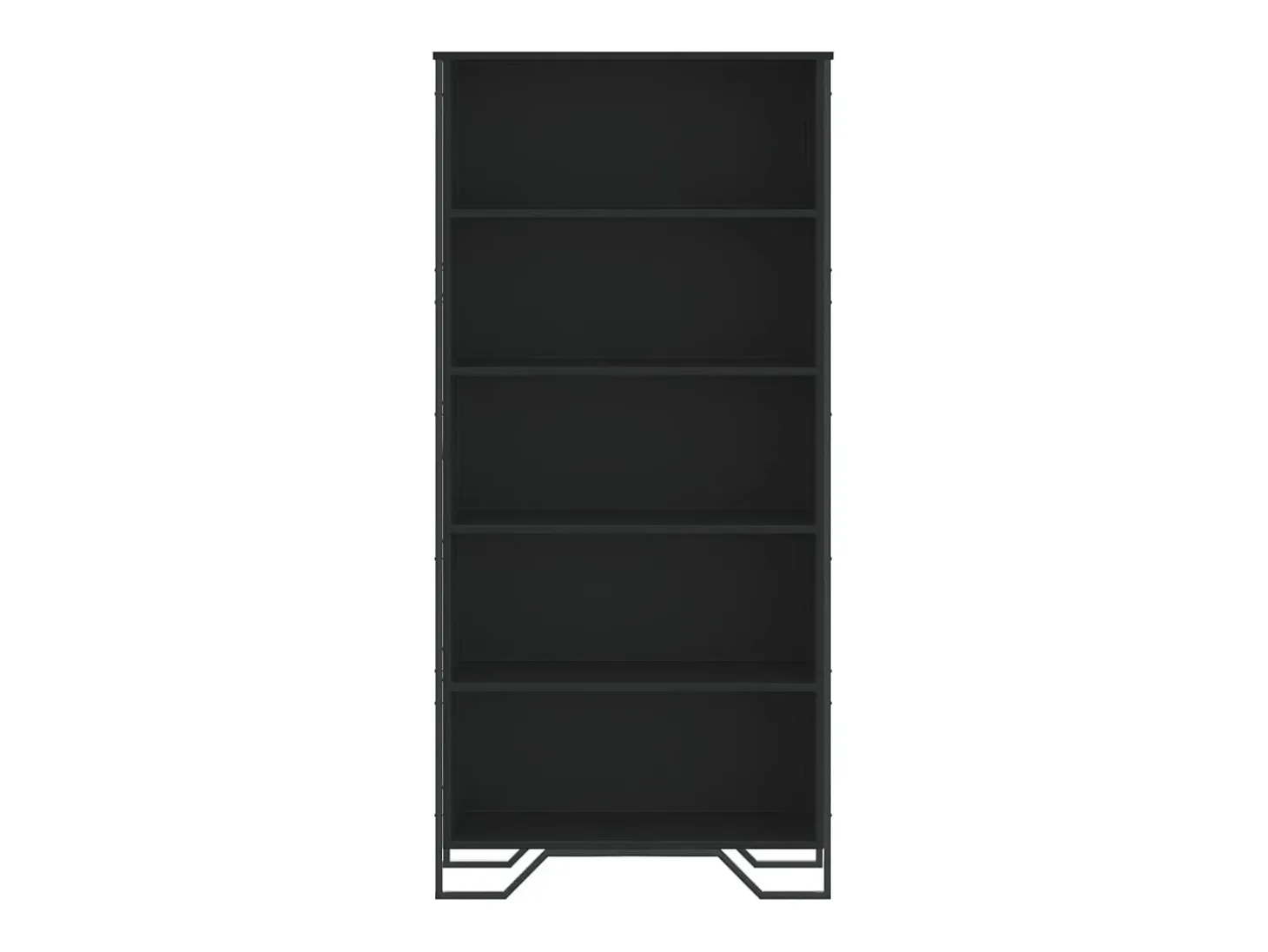 Estantería de madera de ingeniería negra 80x31x169 cm